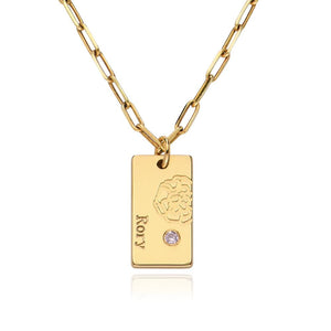 Personalized Blossom Birth Flower Necklace With Birth Stone
