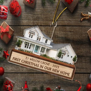 Cutout Photo First Christmas In Our New House - Personalized Acrylic Ornament