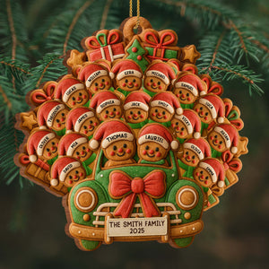 Celebrate Your Family's Holiday With Custom Van And Bears Ornament, Personalized Wood Ornament