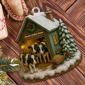 Create Your Own Personalized Dairy Farm, Custom Wood Ornament, Gift For Farm Enthusiasts