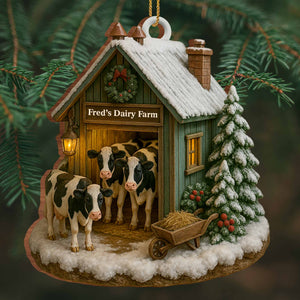Create Your Own Personalized Dairy Farm, Custom Wood Ornament, Gift For Farm Enthusiasts