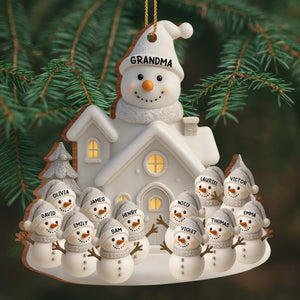 Personalized Celebrate Warmth And Joy With Snowman Family Holiday Wood Ornament Gift For Family