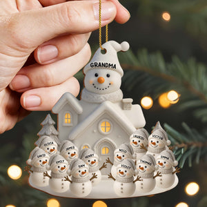 Personalized Celebrate Warmth And Joy With Snowman Family Holiday Wood Ornament Gift For Family