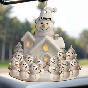 Personalized Celebrate Warmth And Joy With Snowman Family Holiday Wood Ornament Gift For Family