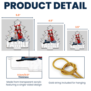 Family Forever Christmas Tree - Personalized Acrylic Photo Ornament