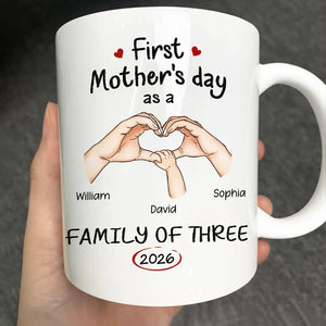 New Family Gift β Personalized Mug "First Time Ever As A Family Of Three"