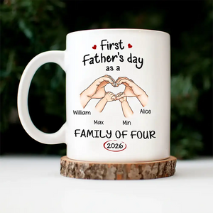 New Family Gift β Personalized Mug "First Time Ever As A Family Of Three"