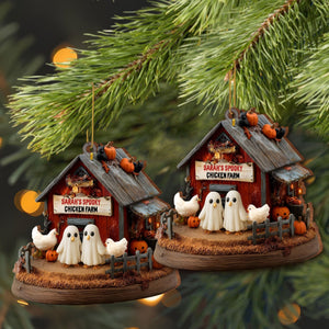 Celebrate Your Onw Spooky Chicken Farm, Personalized Wood Ornament, Gift For Halloween