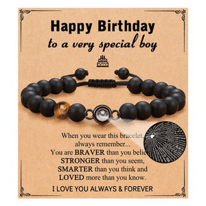 Hand Woven Bracelet With Gift Card, Healing Crystal Bracelet Mother's Day Gift