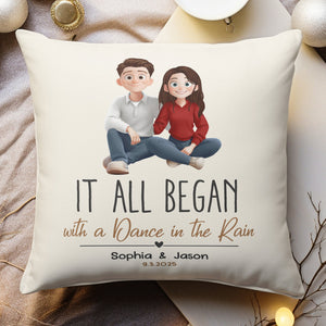 It All Began Couple Gift For Valentine Anniversary - Personalized Pillow