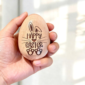 Personalized Wooden Egg Shaker | Engraved Baby Egg| Easter Basket Filler | My 1st Easter