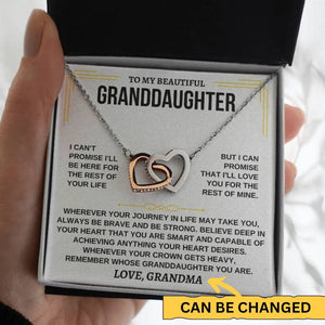 To My Beautiful Granddaughter - Intertwined Hearts Keepsake Necklace