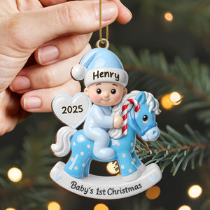 Celebrate Your Baby's First Christmas With Rocking Horse Personalized Custom Wood Ornament