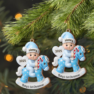 Celebrate Your Baby's First Christmas With Rocking Horse Personalized Custom Wood Ornament