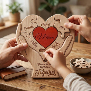 "You Are the Piece That Holds Us Together" – Personalized Wooden Family Puzzle – Mother's Day Gift For Mom, Mum, Mother