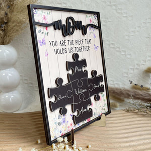 Custom Mother's Day Wooden Plaque β Mom, You Hold Us Together β Personalized Gift For Mom