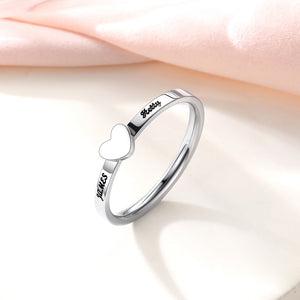 Couple Ring - Personalized Name Matching Heart Promise Rings