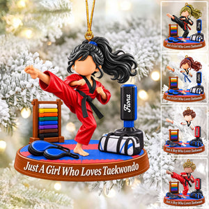 Taekwondo Lover Gift - Just A Boy Who Loves Taekwondo Personalized Christmas Ornament