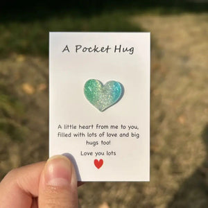 Pocket Hug Heart Token with Inspirational Greeting Card,Ideal Gift for Mother's Day