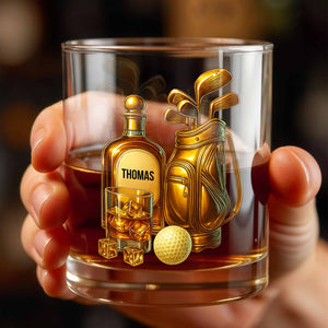 Celebrate Your Love For Golf, Personalized Custom Whiskey Glass, Gift For Golf Lovers