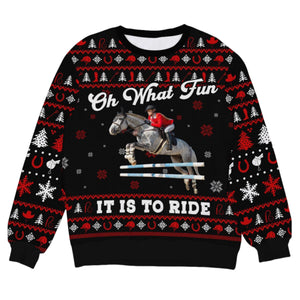 Personalized Photo Gifts For Horse Riding Lovers Ugly Sweatshirt
