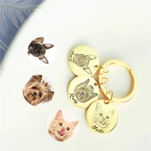 Personalized Keychain With Photo Engraving Photo Pendant