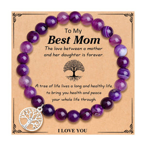 Hand Woven Bracelet With Gift Card, Healing Crystal Bracelet Mother's Day Gift