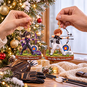 Archery Aiming Personalized Archery Boy Archery Girl Christmas Ornament