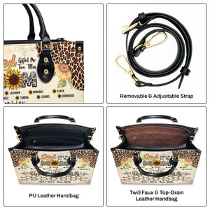 Personalized Leather Handbag - God Gifted Me Two Titles Mom And Grandma And I Rock Them Both