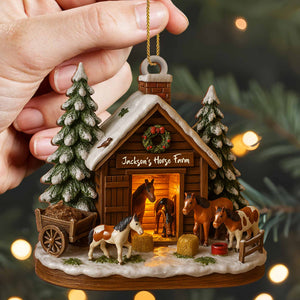 Customize Your Own Charming Horse Farm Ornament Personalized Wood Ornament Gift For Horse Lovers