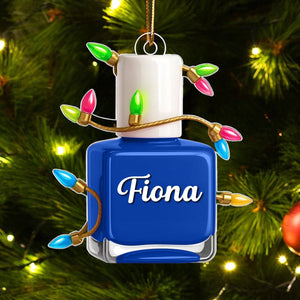 Nail Polish Christmas Acrylic Ornament - Personalized Gift For Nail Artist