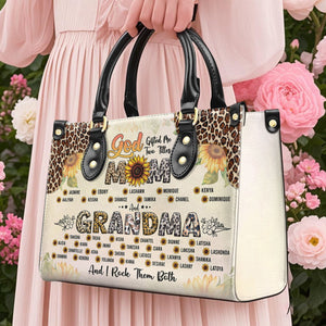 Personalized Leather Handbag - God Gifted Me Two Titles Mom And Grandma And I Rock Them Both