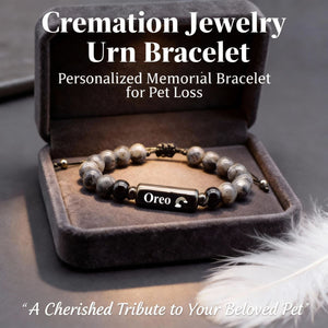 Cremation Jewelry Urn Bracelet Rainbow Bridge Dog Pet Personalized Memorial Bracelet Pet Loss Gifts Pets Ashes Jewelry Cat Dog Hair Keepsake