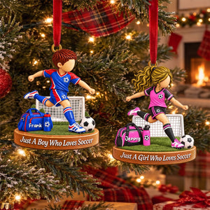 Personalized Soccer Boy Soccer Girl Christmas Ornament