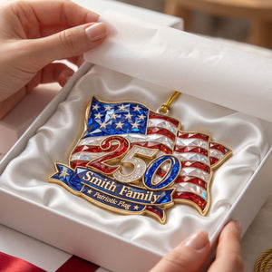 Personalized 1776β2026 Patriotic Flag Acrylic Ornament β America 250th Family Keepsake Gift