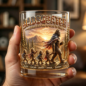 Wild Dad & Little Ones Whiskey Glass - Personalized Gifts For Dads