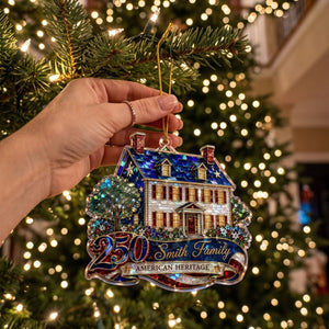 Custom Shape American House Personalized Acrylic Ornament β America 250th Family Keepsake