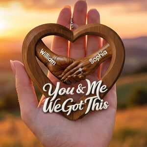 Engagement Gift Hand In Hand Couple β Personalized Acrylic Hanging Ornament
