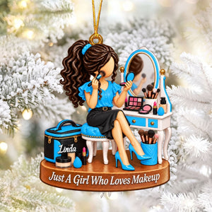 Personalized Makeup Girl Christmas Ornament Gift For Beauty Lover