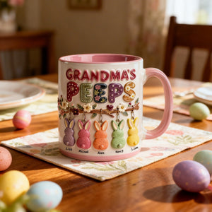 Grandma's Bunny Easter Accent Mug - Personalized Gifts For Grandma