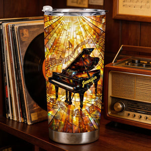 Grand Piano Symphony, Personalized 20oz Tumbler, Gift For Music Lovers