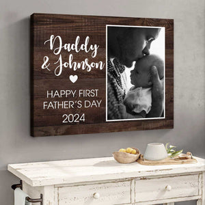 Personalized First Father’s Day Canvas Poster, Custom Photo Gift, New Dad Gifts