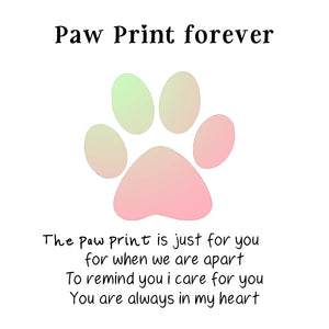 Always In My Heart, Colorful Paw Print Dog Collar-Shaped Ring
