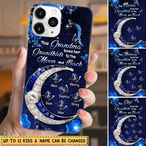 Personalized Butterfly Phone case, This Grandma Loves Her Grandkids To The Moon And Back