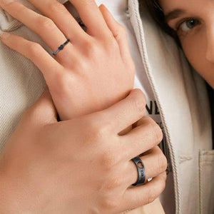 Couple Ring - Personalized Name Matching Heart Promise Rings