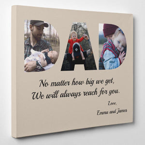 DAD Custom 3 Photo Canvas Gift-Father’s Day Gifts