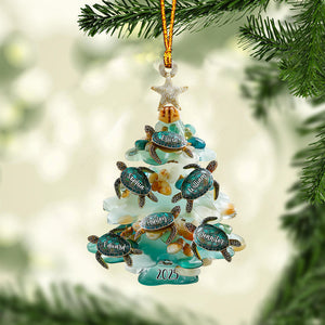 Merry Christmas - Personalized Sea Glass Family Ornament