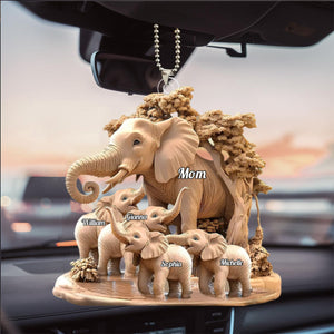 Gift For Mom, Grandma - Personalized Elephant Acrylic Ornament