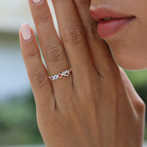 Ties of The Heart Personalized Birthstone Ring