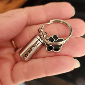 Personalized Pet Memorial Dog Paw Pet Urns Keychain